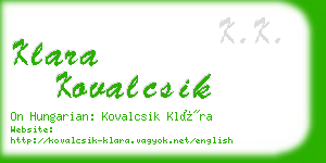 klara kovalcsik business card